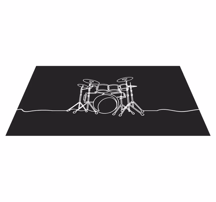 Drumstel silhouet vinyl tapijt tiener - TenStickers