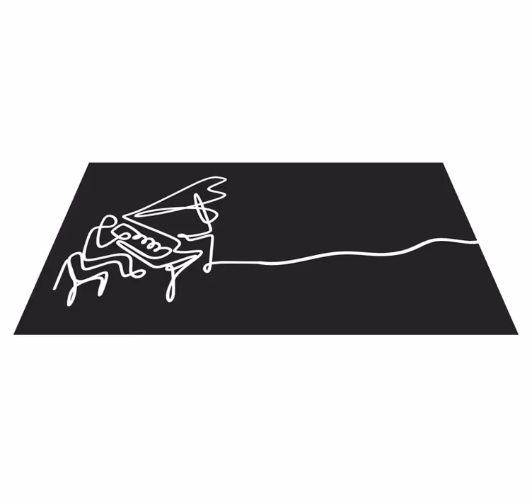 Piano lijnkunst vinyl tapijt modern - TenStickers