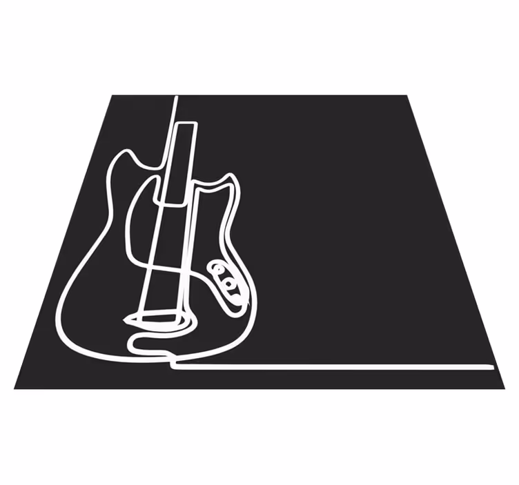 Gitaar omtrek kunst vinyl tapijt tiener - TenStickers