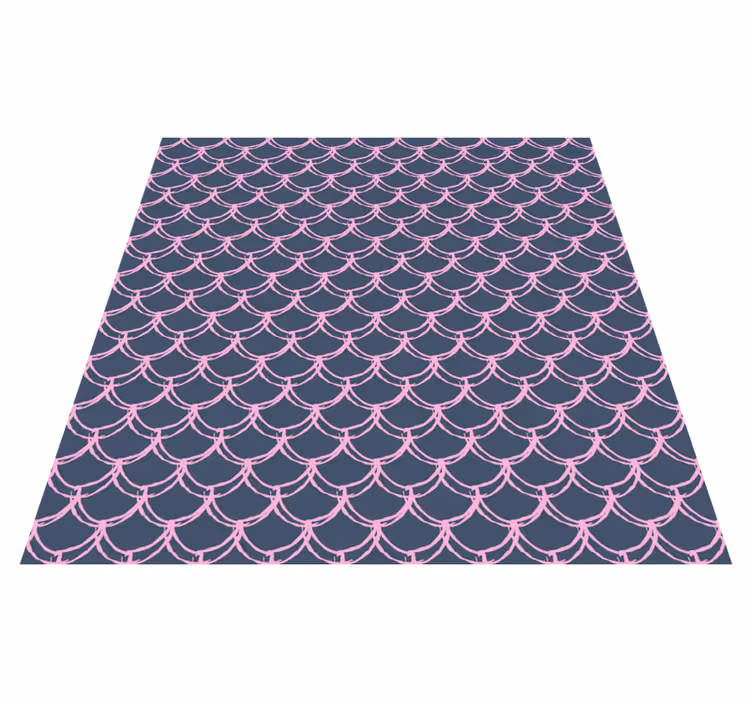 Vinyl vloerkleed badkamer roze scallop lijnen - TenStickers