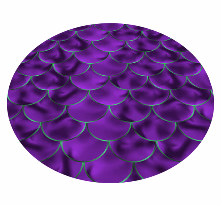 Vinyl vloerkleed rond 3d zeemeerminnen schubben - TenStickers