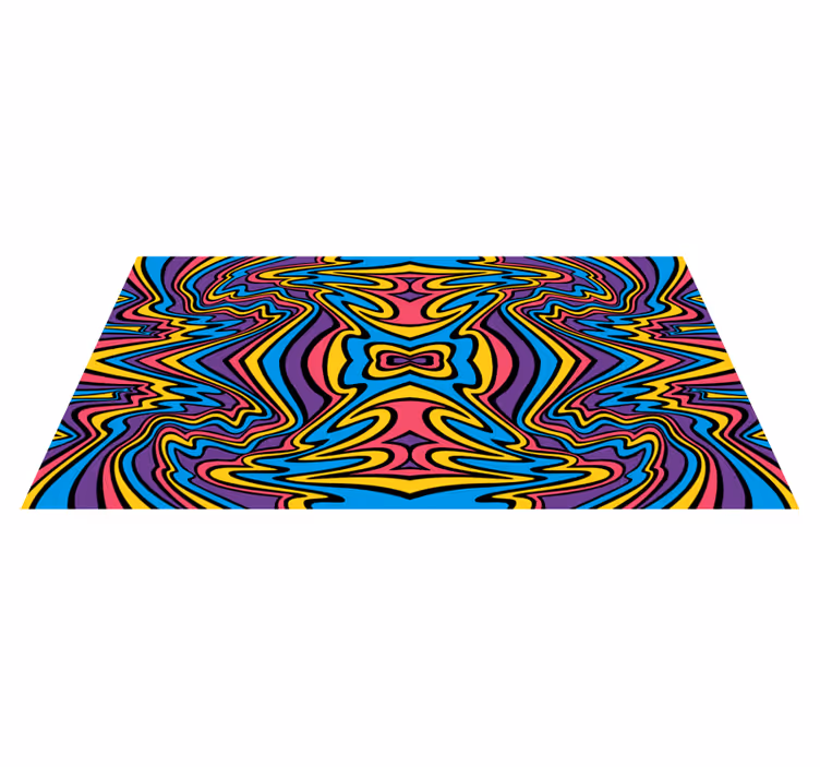 Psychedelisch wervelpatroon vinyl tapijt met textuur - TenStickers
