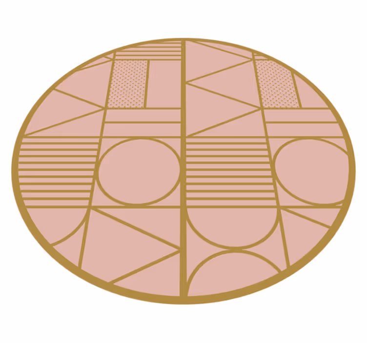 Roze motief vinyl tapijt geometrisch - TenStickers