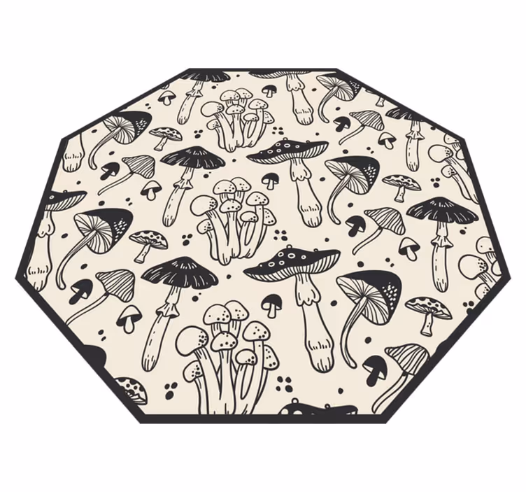 Paddenstoelenrijk vinyl tapijt bloemen en planten - TenStickers