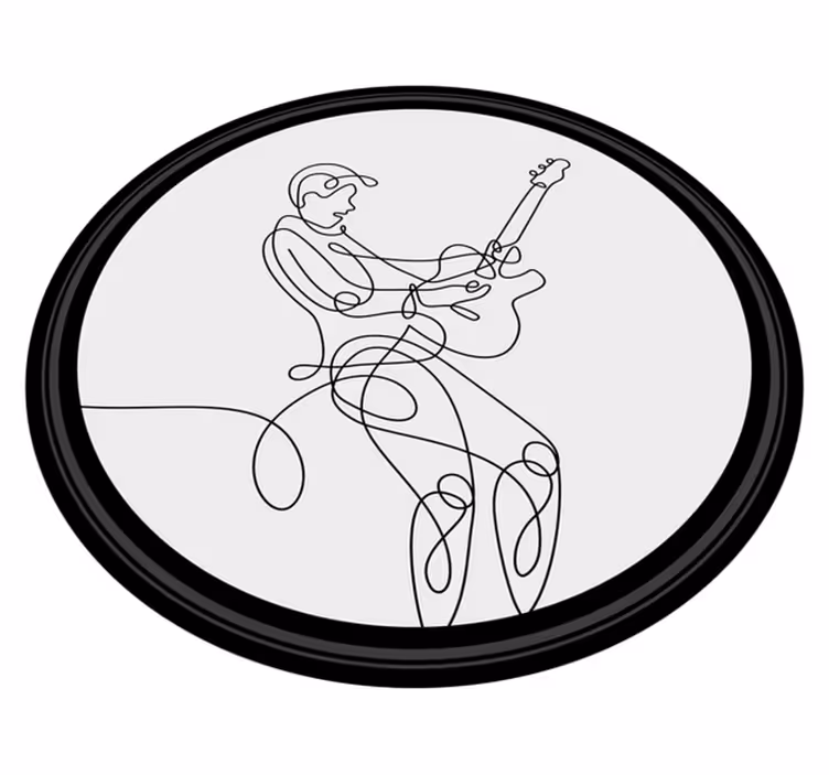 Lijnkunstmuzikant vinyl tapijt met textuur - TenStickers