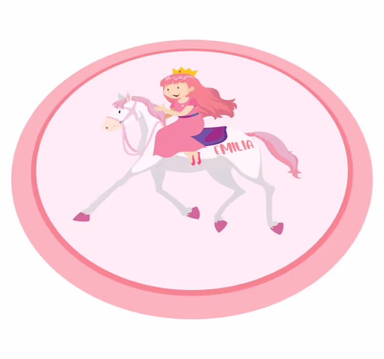 Vinyl tapijt voor meer kinderen prinses op een eenhoorn - TenStickers