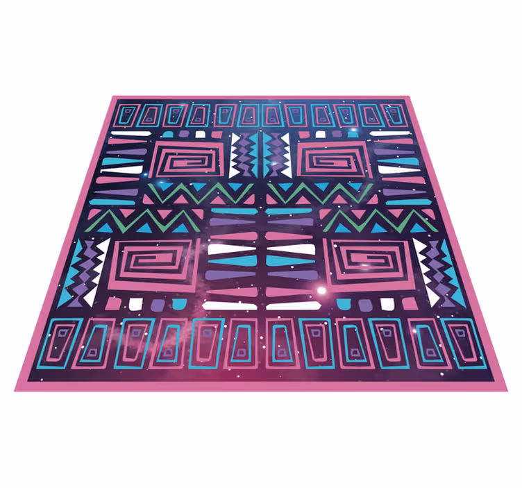 Dynamische geometrische patronen etnisch vinyl tapijt - TenStickers