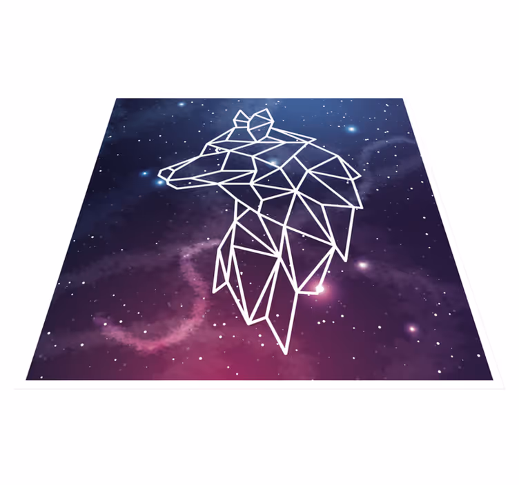 Geometrisch berensilhouet vinyl tapijt dierenprint - TenStickers