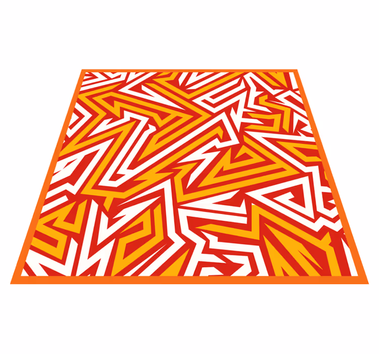 Dynamisch zigzagpatroon vinyl tapijt tiener - TenStickers
