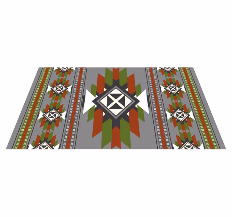 Getextureerd geometrisch patroon etnisch vinyl tapijt - TenStickers