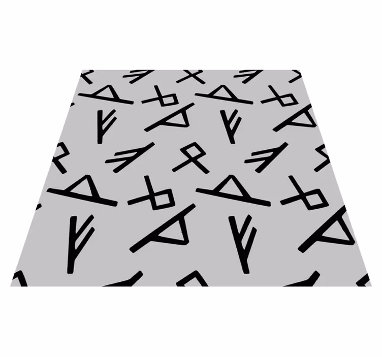 Stijlvolle zwarte vormen vinyl tapijt geometrisch - TenStickers