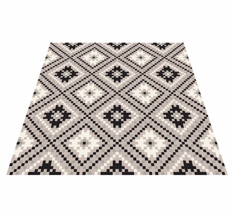 Elegant monochroom patroon vinyl tapijt mozaïek - TenStickers