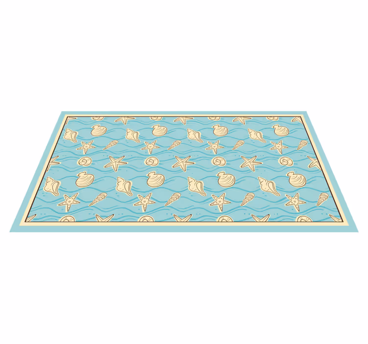 Schelpeninspiratie vinyl tapijt badkamer - TenStickers
