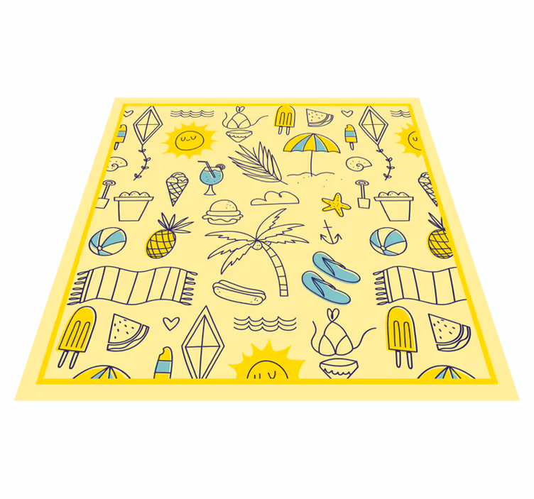Zonnige strandvibes vinyl tapijt evenement - TenStickers