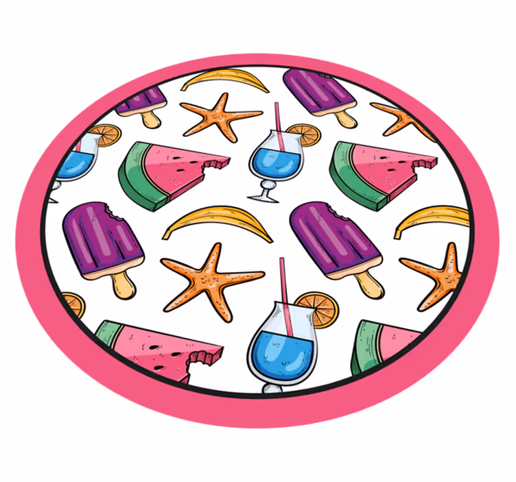 Kleurrijke zomertraktaties vinyl tapijt voor meer kinderen - TenStickers