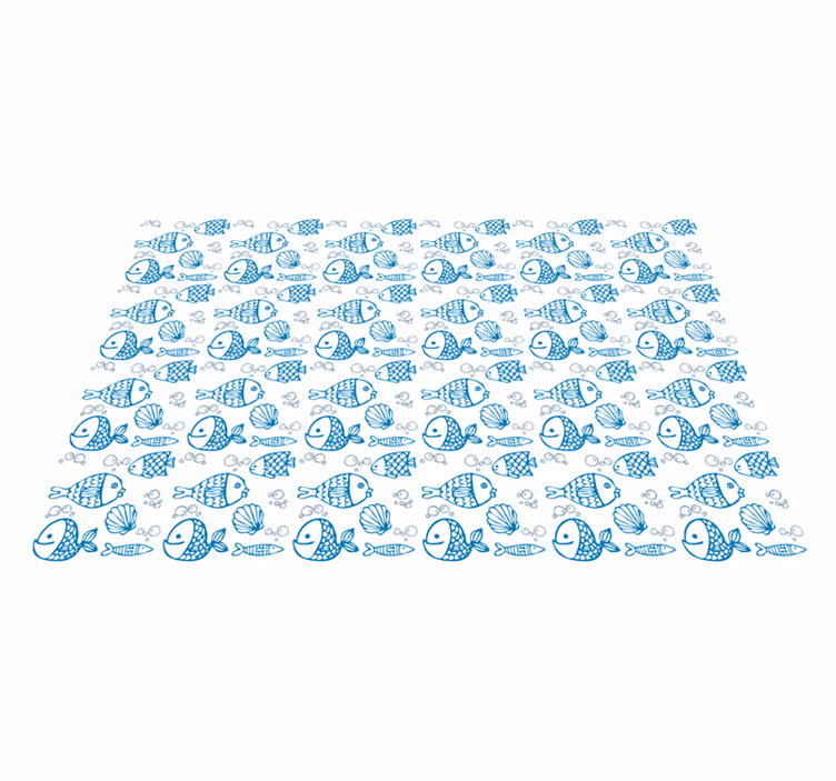 Speels vispatroon vinyl tapijt kind - TenStickers