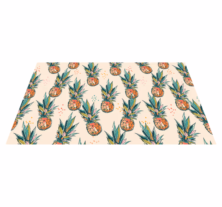 Tropisch ananaspatroon vinyl tapijt bloemen en planten - TenStickers