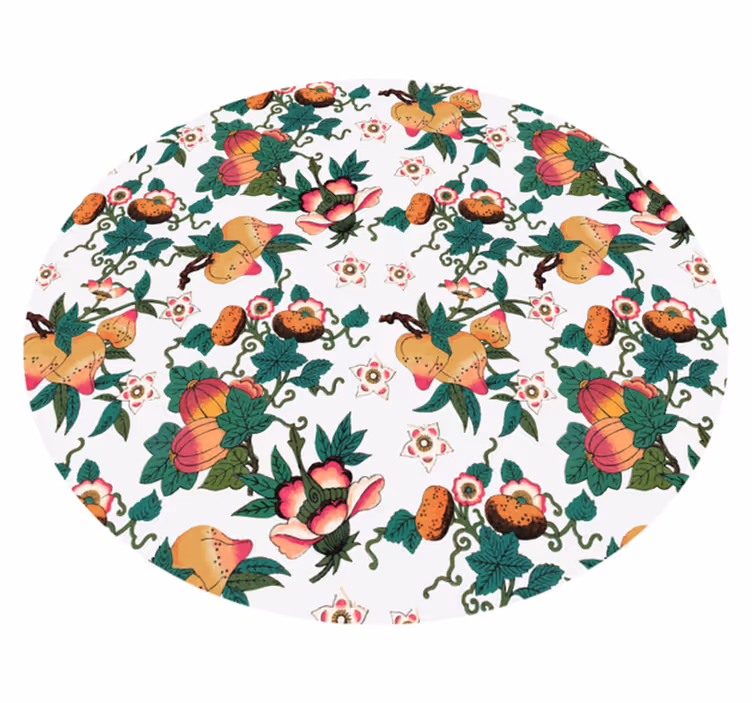 Vinyl tapijt bloemen en planten botanisch bloemontwerp - TenStickers