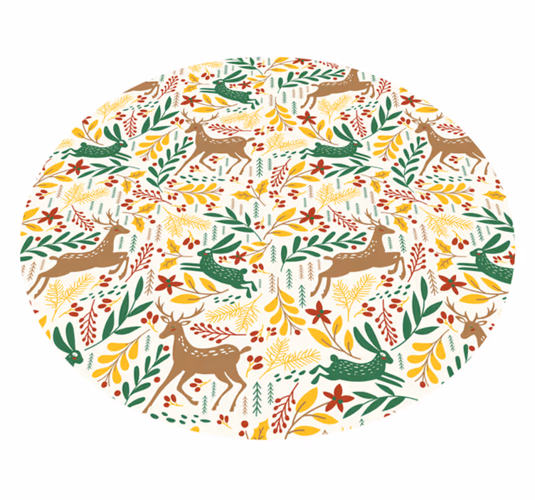 Door de natuur geïnspireerd motief vinyl tapijt kerstmis - TenStickers