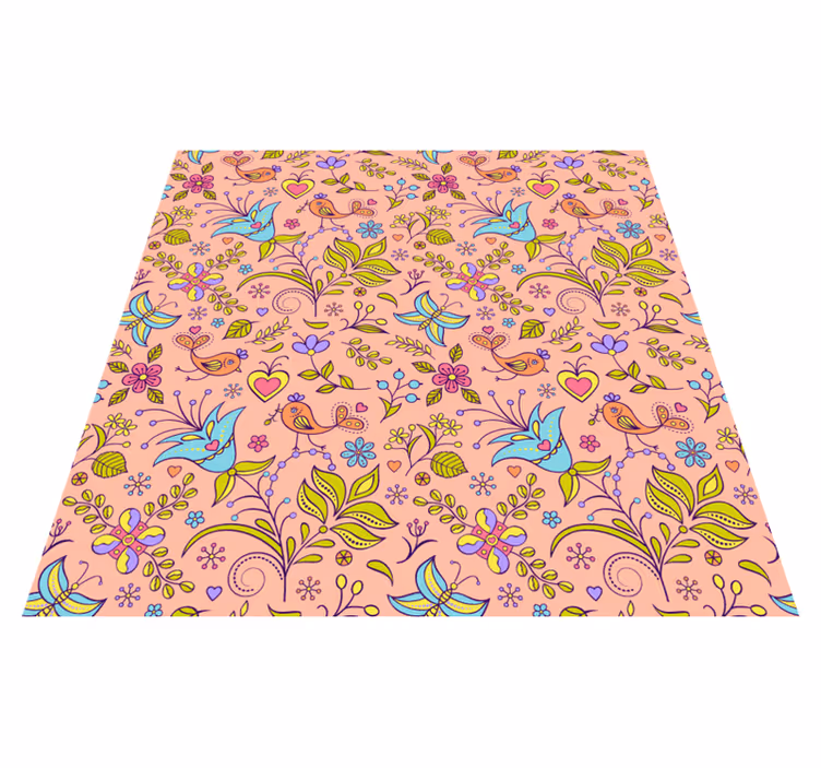 Vinyl tapijt bloemen en planten lente bloemen motief - TenStickers