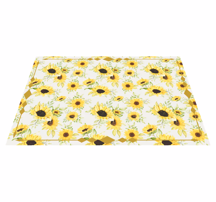 Zonnig bloemenpatroon vinyl tapijt bloemen en planten - TenStickers