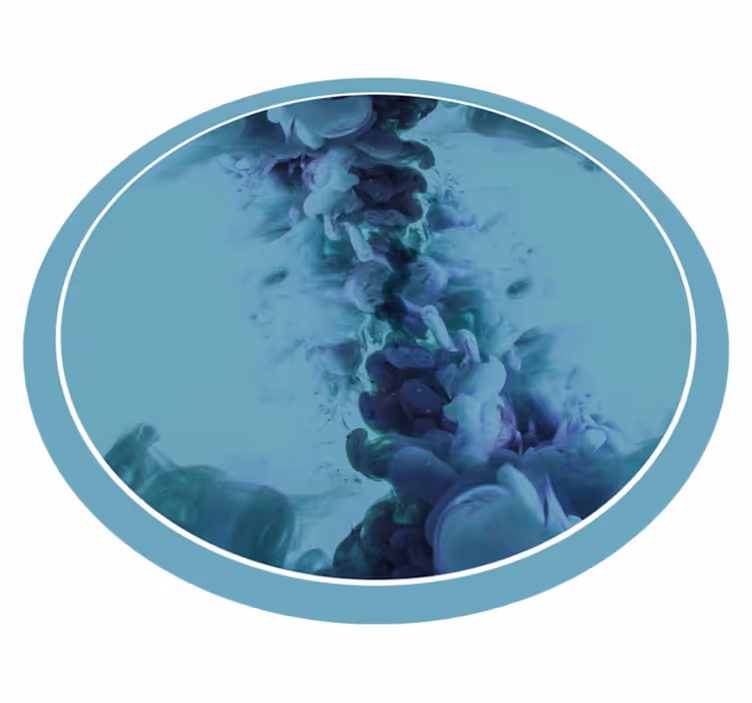 Vloeibare blauwgroene golven vinyl tapijt badkamer - TenStickers