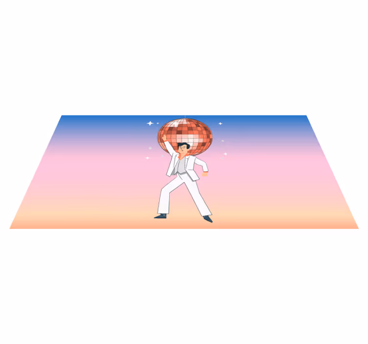 Dansfeestvibes vinyl tapijt voor meer kinderen - TenStickers