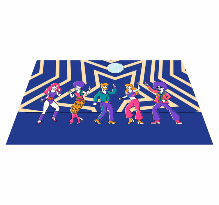 Disco dansfeest vinyl tapijt voor meer kinderen - TenStickers