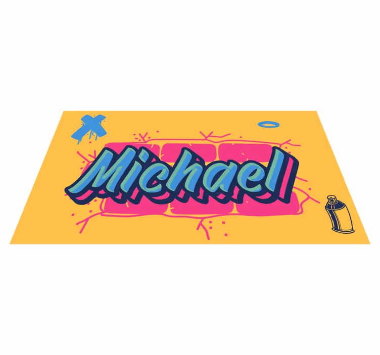 Graffiti aangepaste naam vinyl tapijt voor meer kinderen - TenStickers