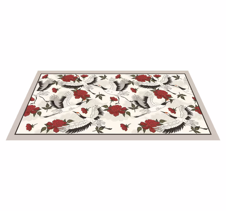 Elegant kraanpatroon vinyl tapijt natuur - TenStickers