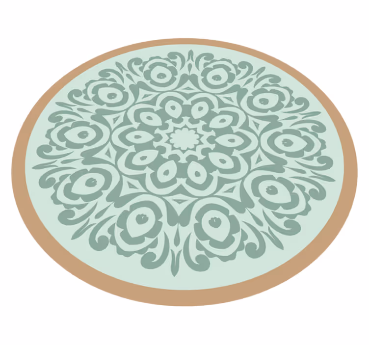 Ronde botanische opstelling vinyl tapijt mandala - TenStickers