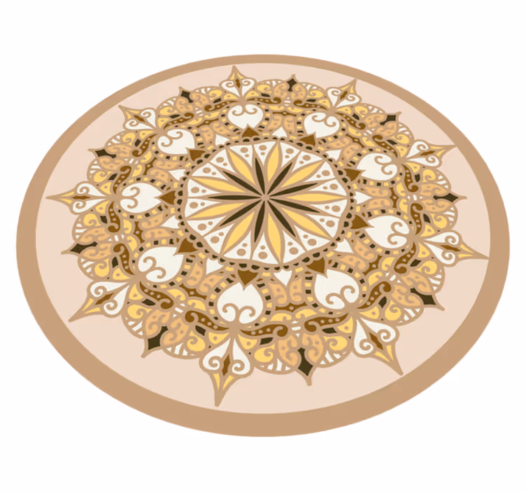 Vinyl tapijt mandala elegante gouden mandala - TenStickers