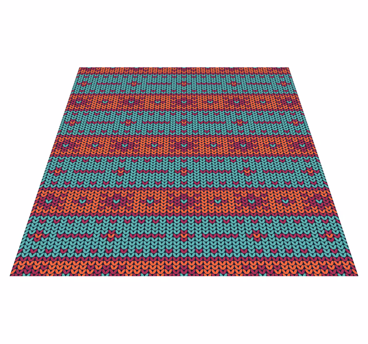 Etnisch vinyl tapijt met levendig geometrisch motief - TenStickers