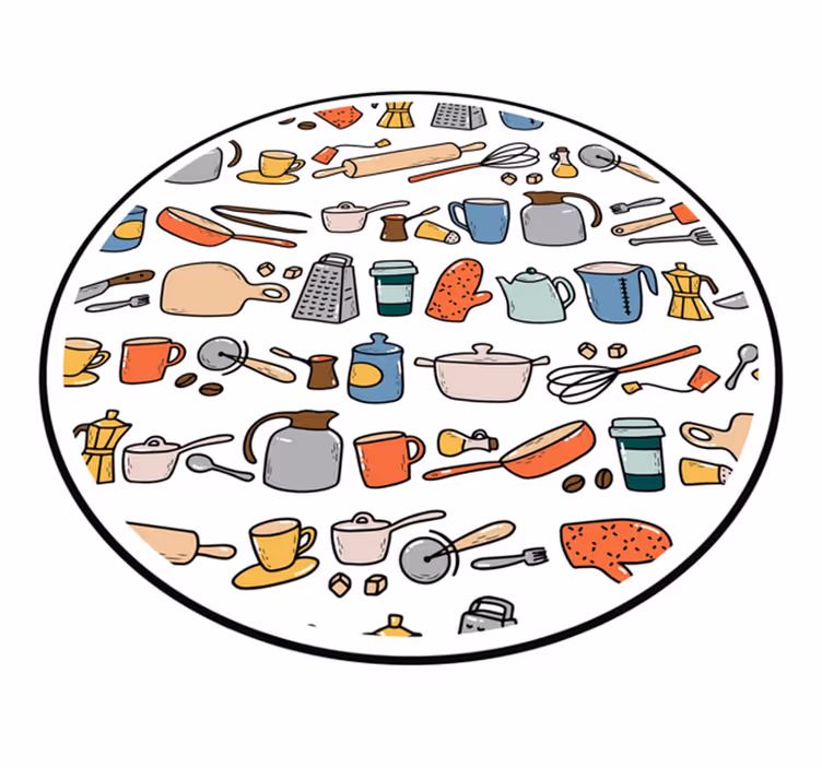 Culinaire gereedschapscollectie vinyl vloerkleed keuken - TenStickers