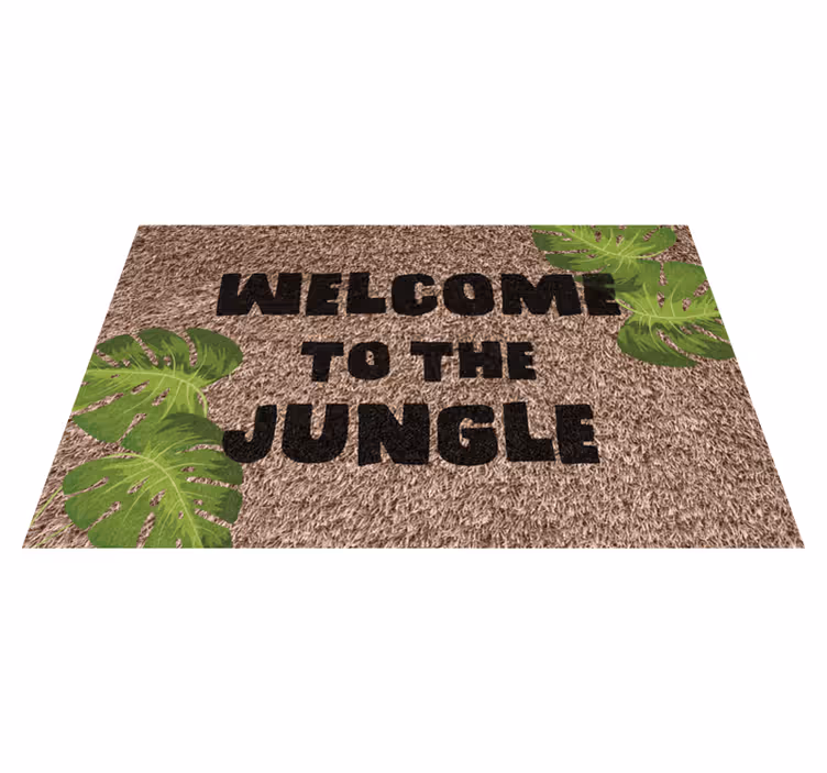 Welkom in de jungle vinyl tapijt ontvangst hal - TenStickers