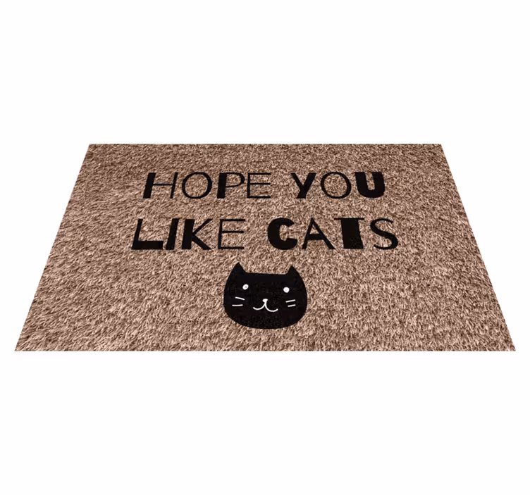 Vinyl tapijt zinnen en teksten hoop je houdt van katten - TenStickers