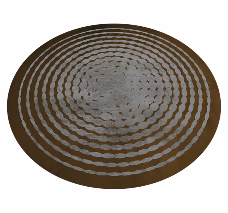 Cirkelvormig stampatroon vinyl tapijt met houtstructuur - TenStickers
