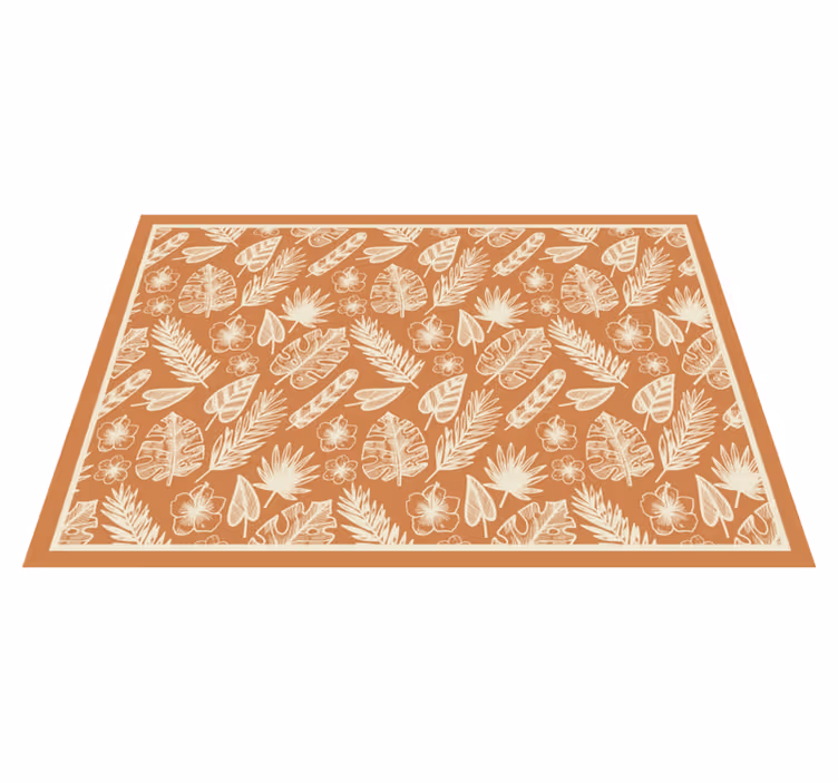 Tropische bladinspiratie vinyl tapijt bloemen en planten - TenStickers