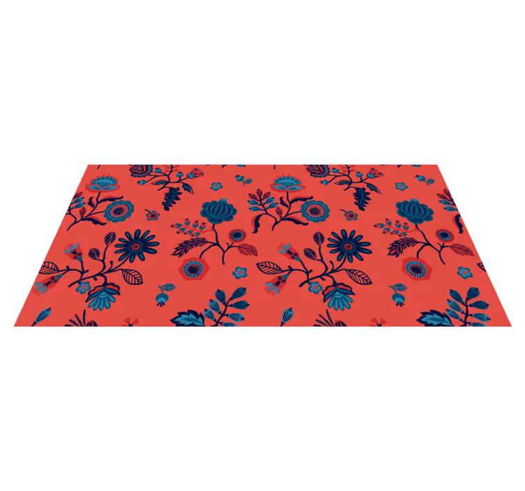 Levendige bloemenprint vinyl tapijt bloemen en planten - TenStickers