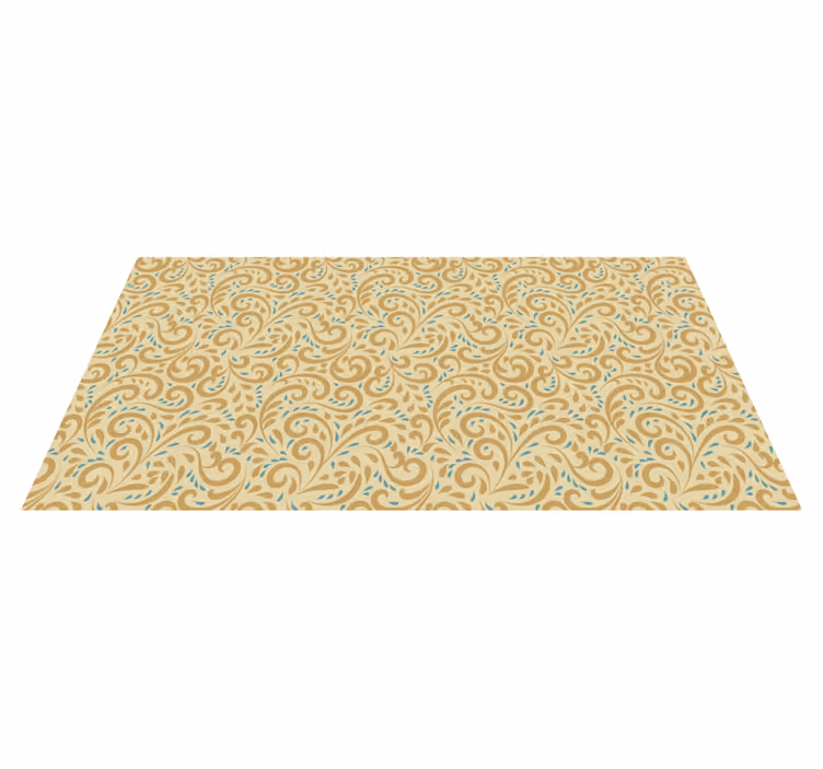 Botanisch wervelelement vinyl tapijt bloemen en planten - TenStickers