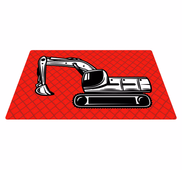 Graafmachine kunst vinyl tapijt voor meer kinderen - TenStickers