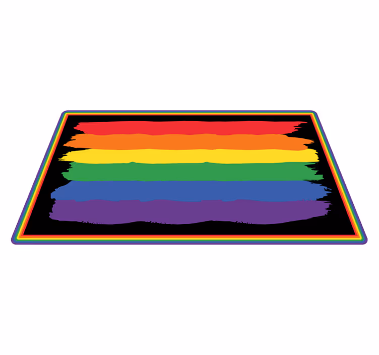 Kleurrijke regenboogstrepen vinyl tapijt met strepen - TenStickers