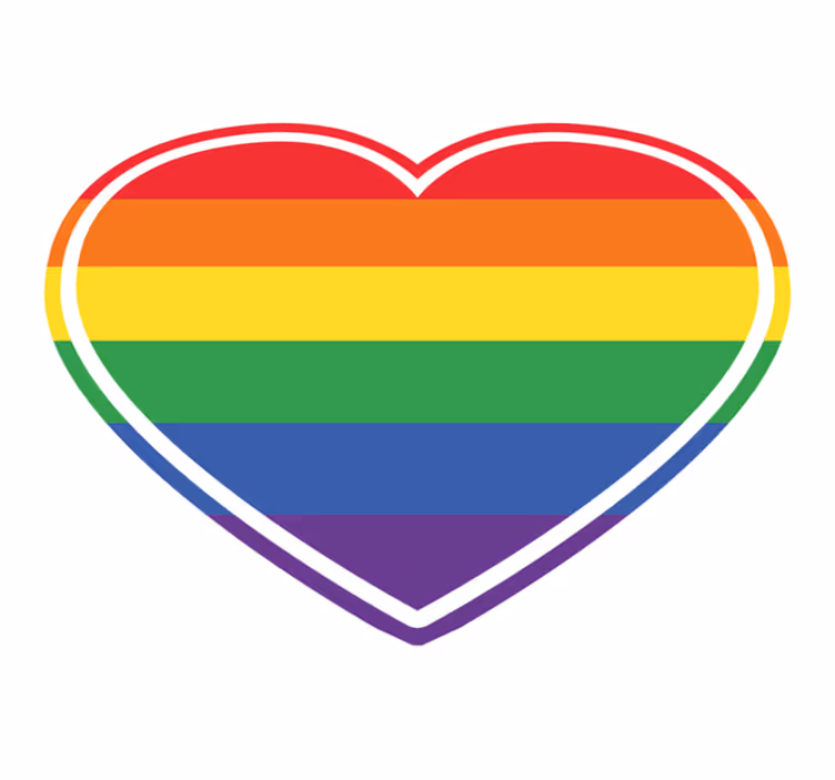 Hart regenboogpatroon vinyl tapijt met textuur - TenStickers
