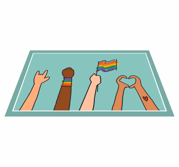 Moderne vinyl vloerkleed Gay pride-krabbelstijl - TenStickers