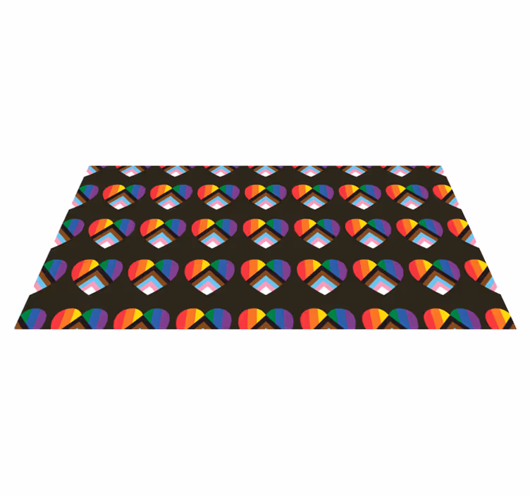 Kleurrijke hartpatronen vinyl tapijt tiener - TenStickers
