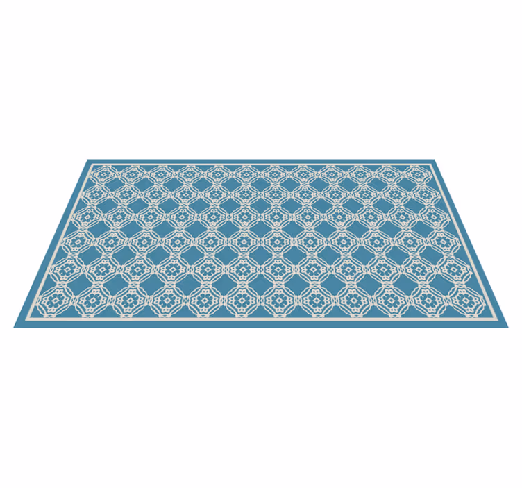 Elegante blauwe compositie vinyl tapijt mozaïek - TenStickers