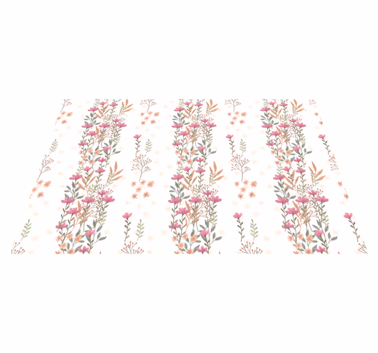 Motief met bloemenmotief vinyl tapijt bloemen en planten - TenStickers