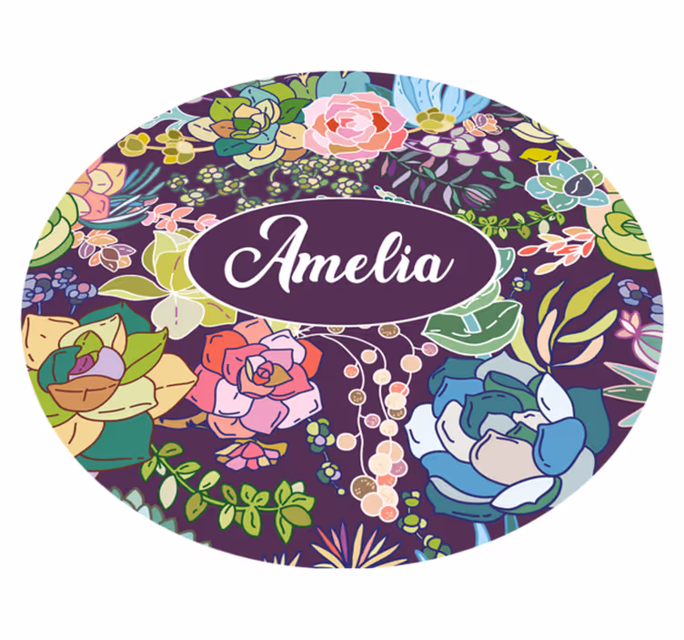 Aangepast bloemenpatroon vinyl tapijt slaapkamer - TenStickers