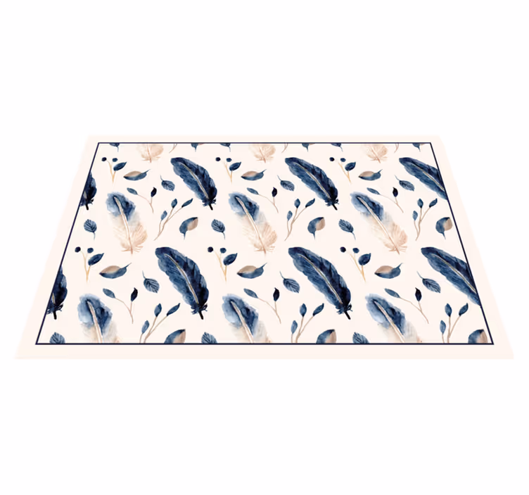 Gevederde botanische motieven dieren vinyl tapijt - TenStickers