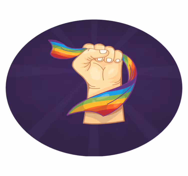 Trotse regenboogvuist vinyl tapijt tiener - TenStickers